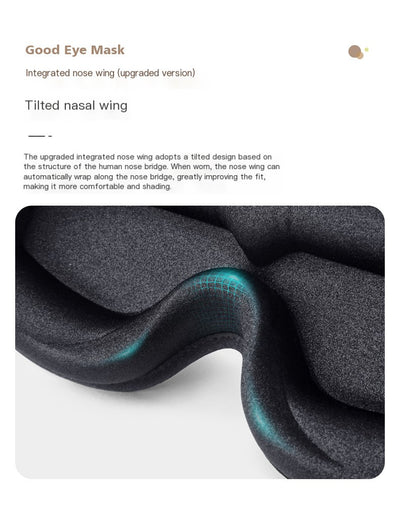 3D Natural Memory Foam Sleep Mask for Comfort