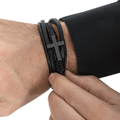 My One and Only - Leather Cross Bracelet